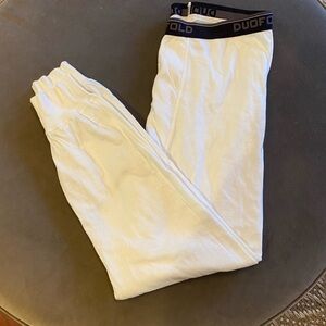 Men’s Duofold White Long John’s with Black Waistband. Size M